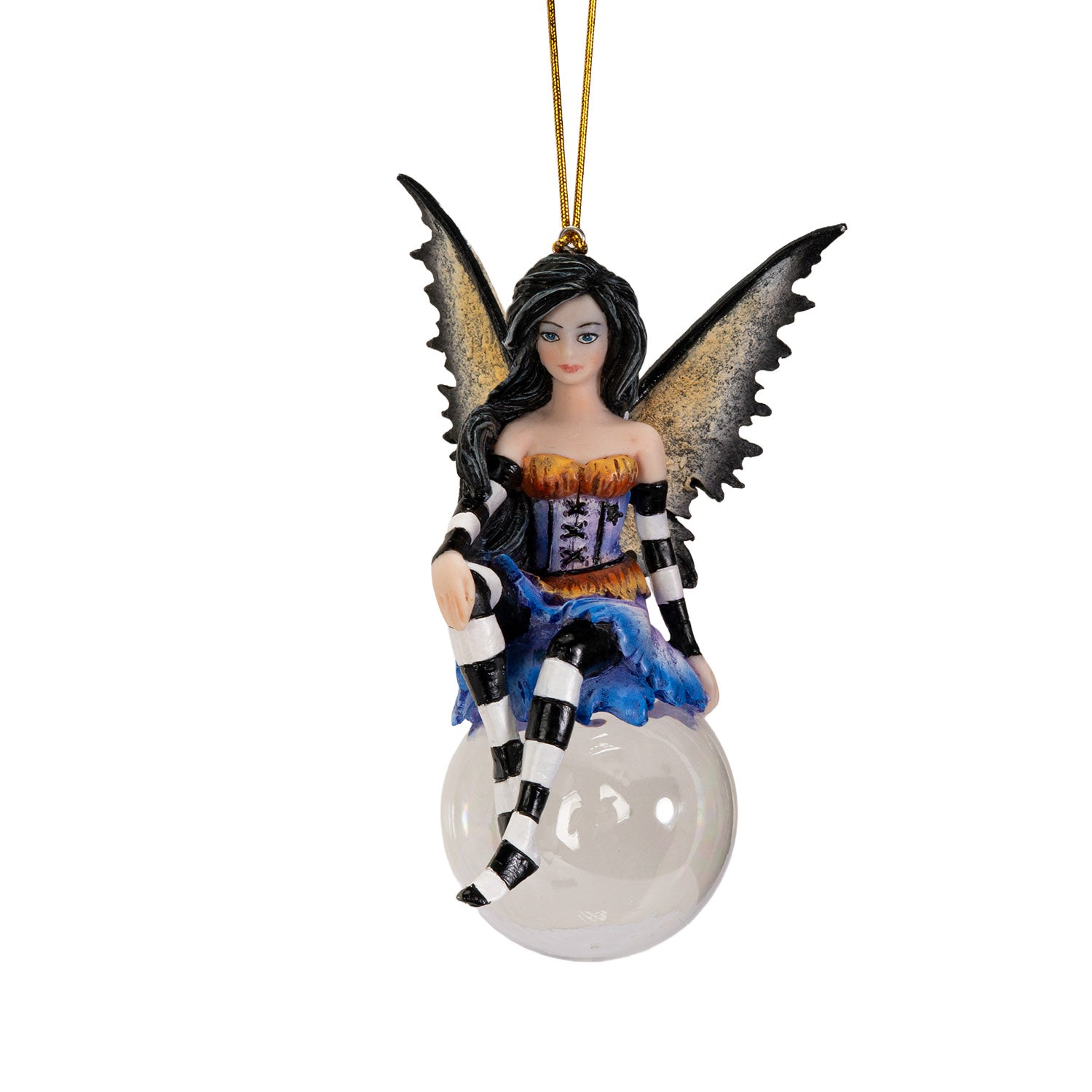 Evangeline Bubble Rider Fairy Ornament by Amy Brown – Whimsical Fantasy Resin & Glass Hanging Décor