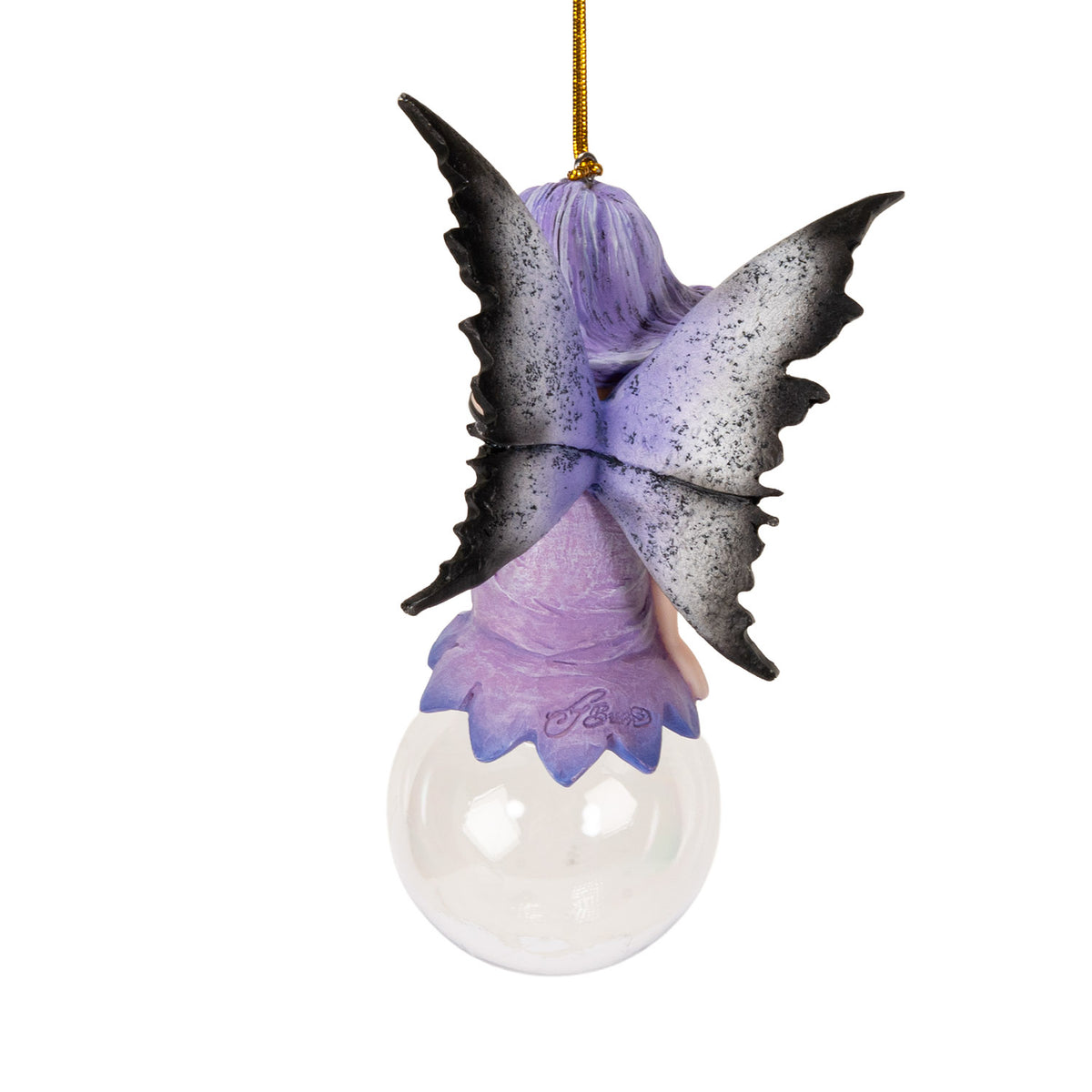 Lissette Bubble Rider Fairy Ornament by Amy Brown – Whimsical Fantasy Resin & Glass Hanging Décor