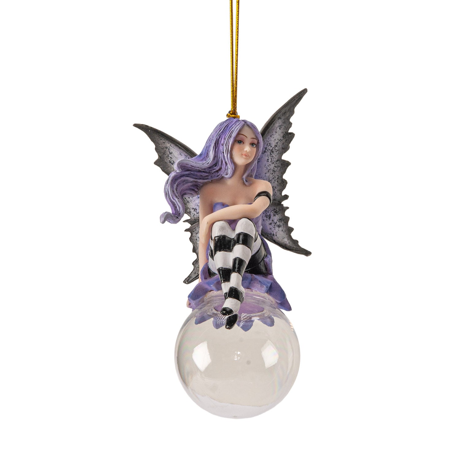 Lissette Bubble Rider Fairy Ornament by Amy Brown – Whimsical Fantasy Resin & Glass Hanging Décor