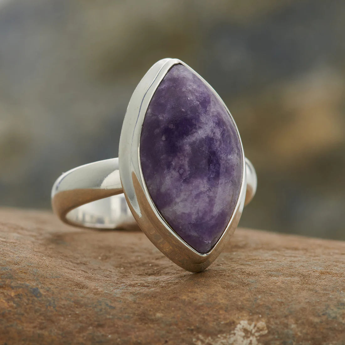 Lepidolite Ring in Sterling Silver