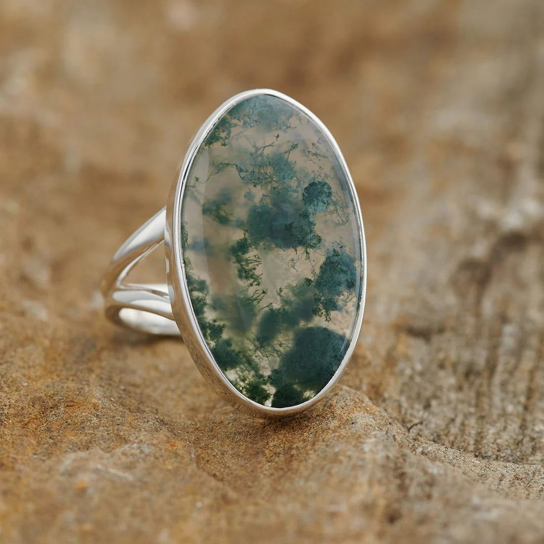 MOSS AGATE Sterling Silver Ring - Assorted Sizes