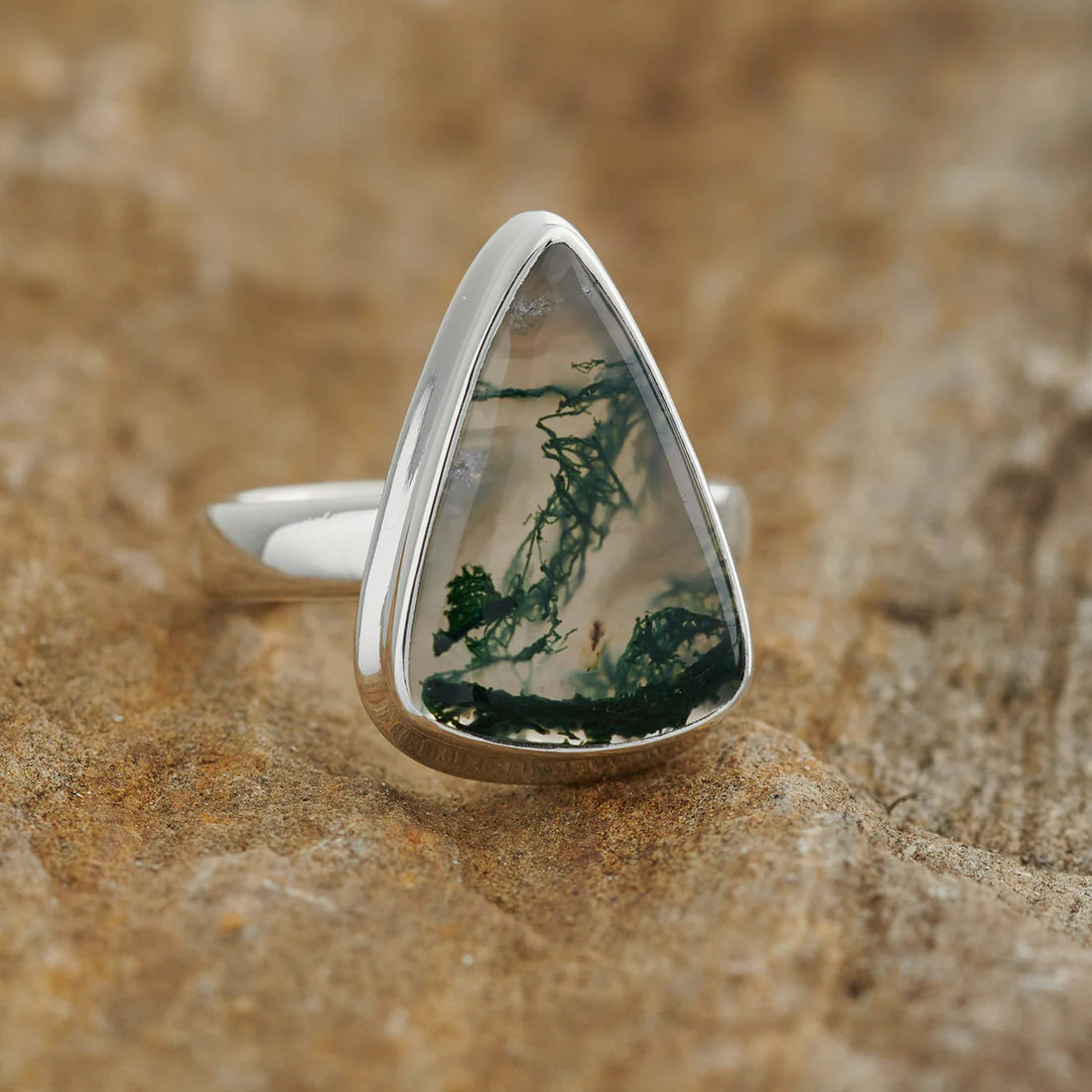 MOSS AGATE Sterling Silver Ring - Assorted Sizes