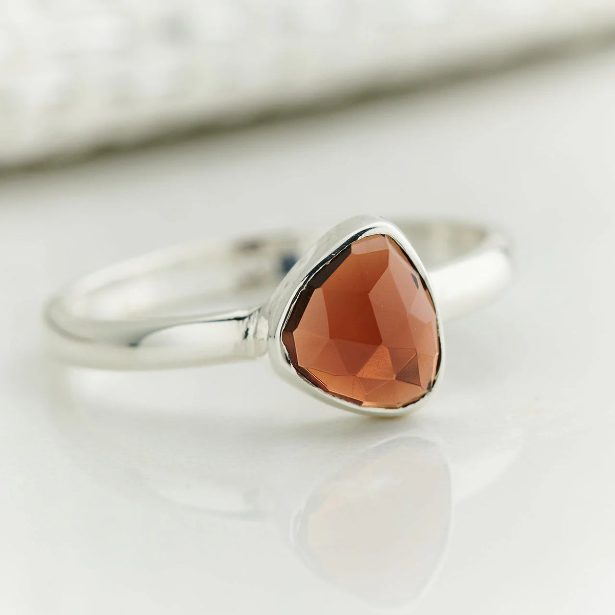 Mozambique Garnet Sterling Silver Ring – Passion, Protection and Strength