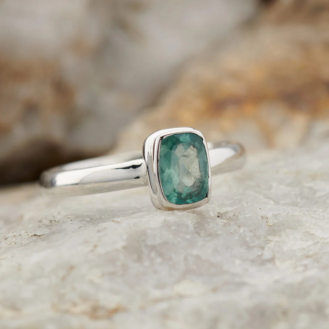 Blue Apatite Sterling Silver Ring
