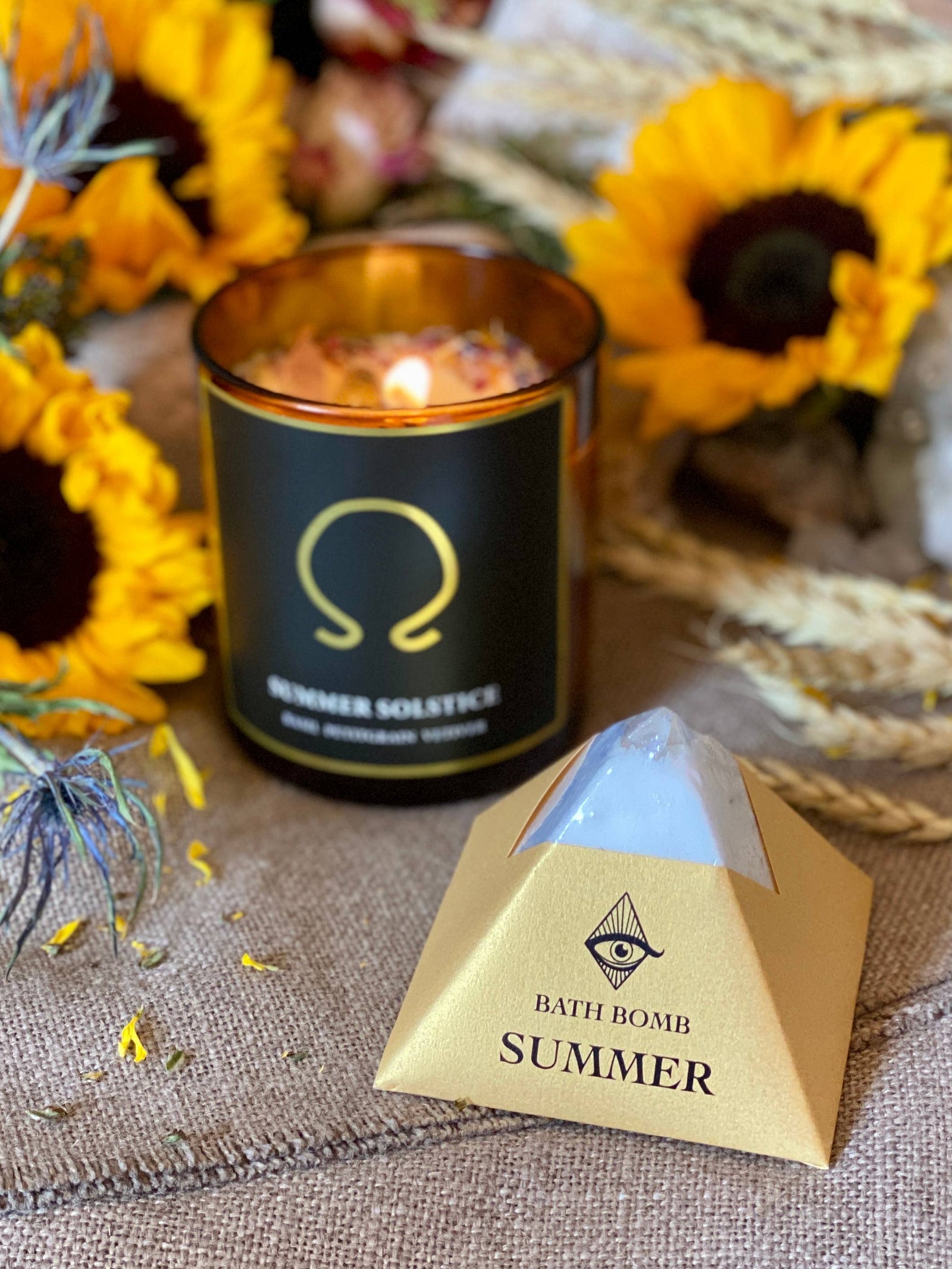 Summer | Litha Bath Bomb with Charged Crystal