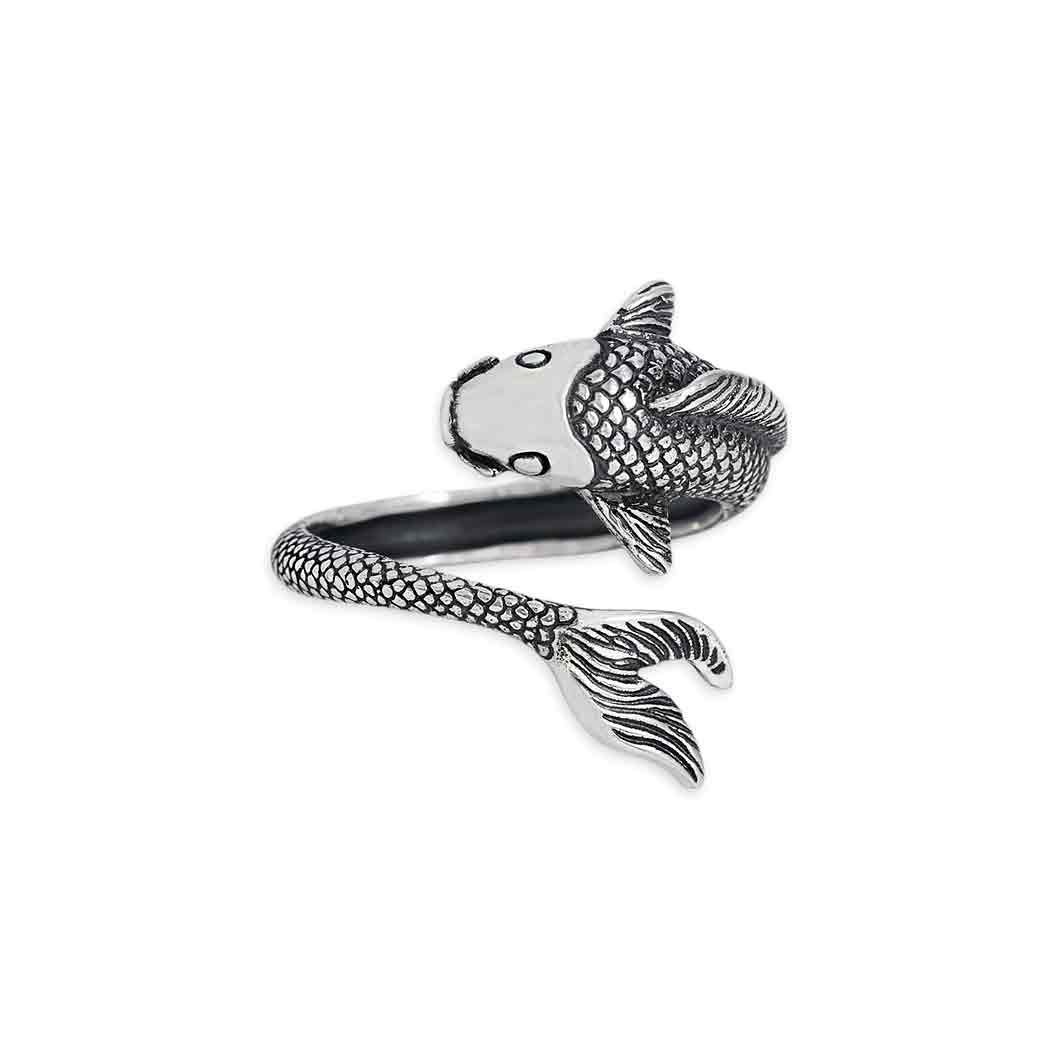 Sterling Silver Adjustable Lucky Koi Ring