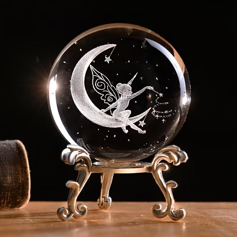Clear Glass Sphere with Engraved Image