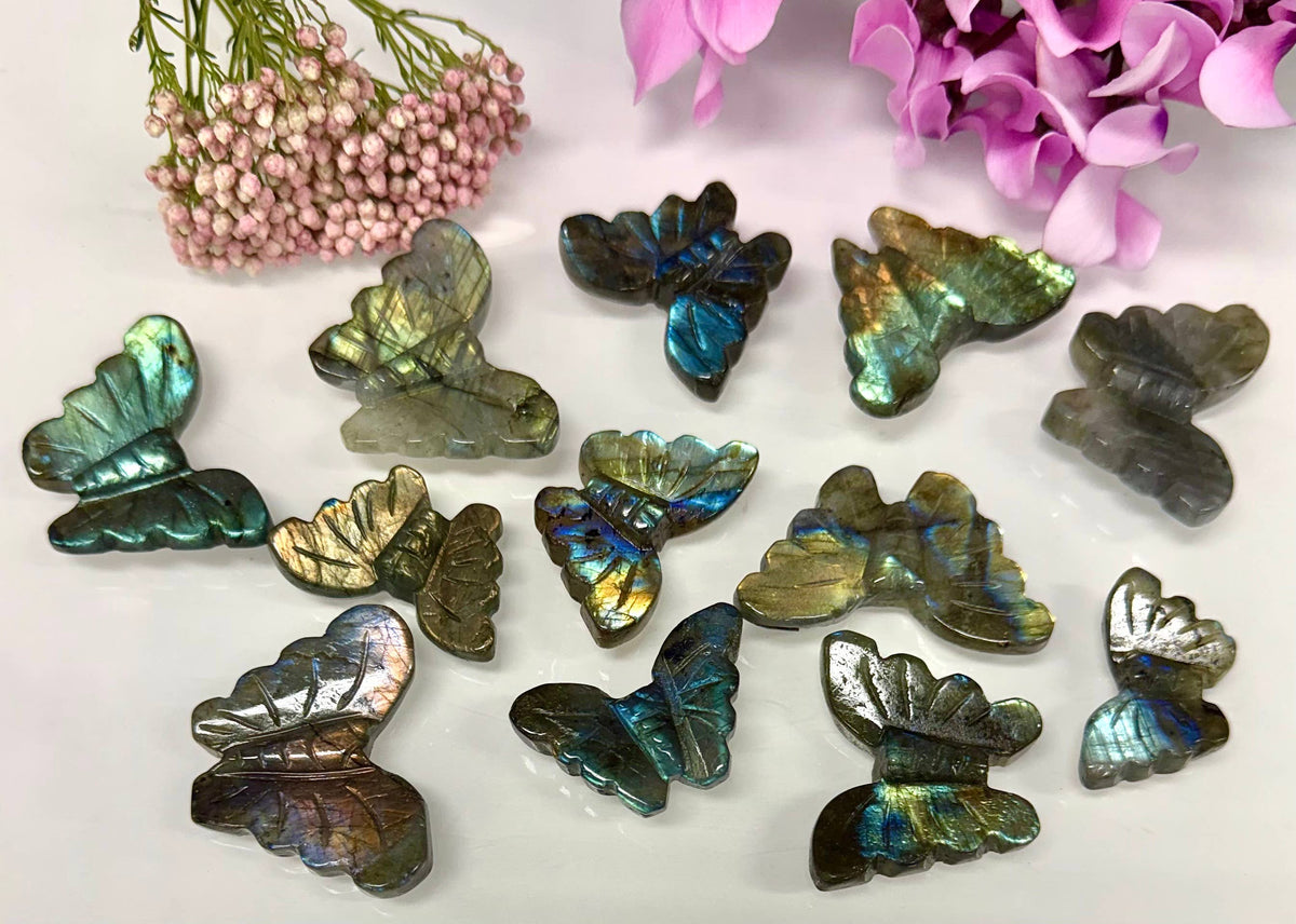 Labradorite Butterfly Carving Natural Crystal Healing Energy