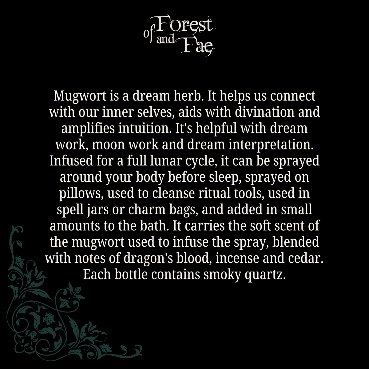 Mugwort Ritual Spray • Crystal Infused • Dreams