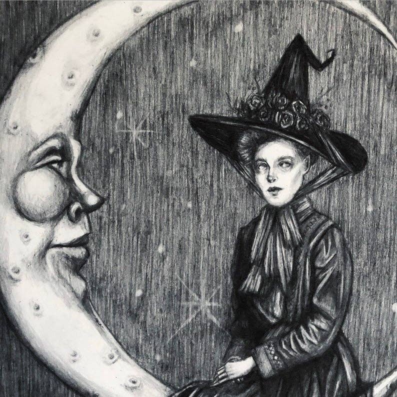 Moon Magic Fine Art Print - Victorian Witch