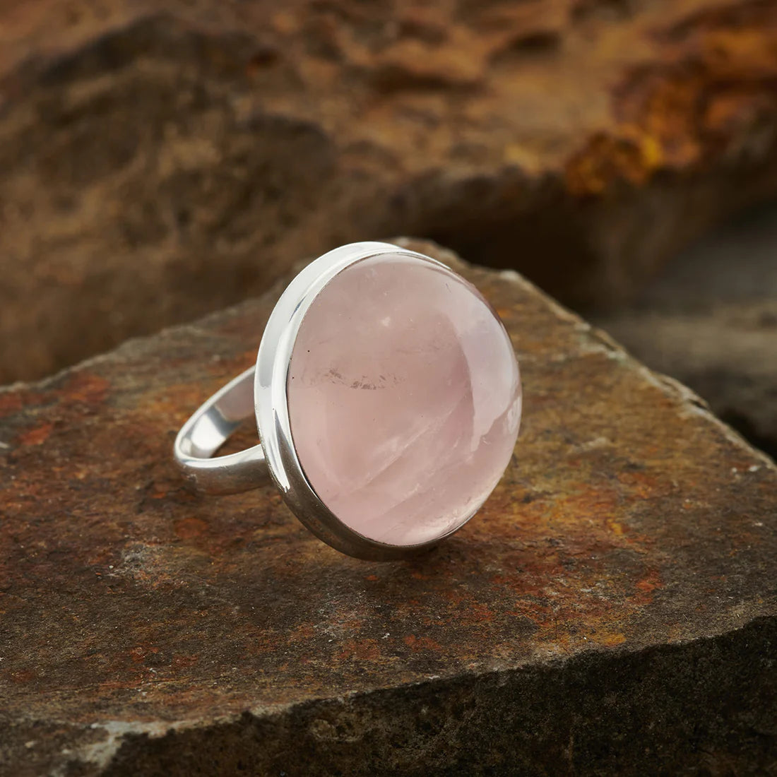 Rose Quartz Sterling Silver Ring