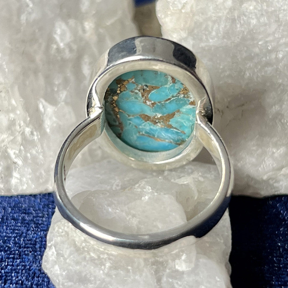 Blue Copper Turquoise Sterling Silver Ring