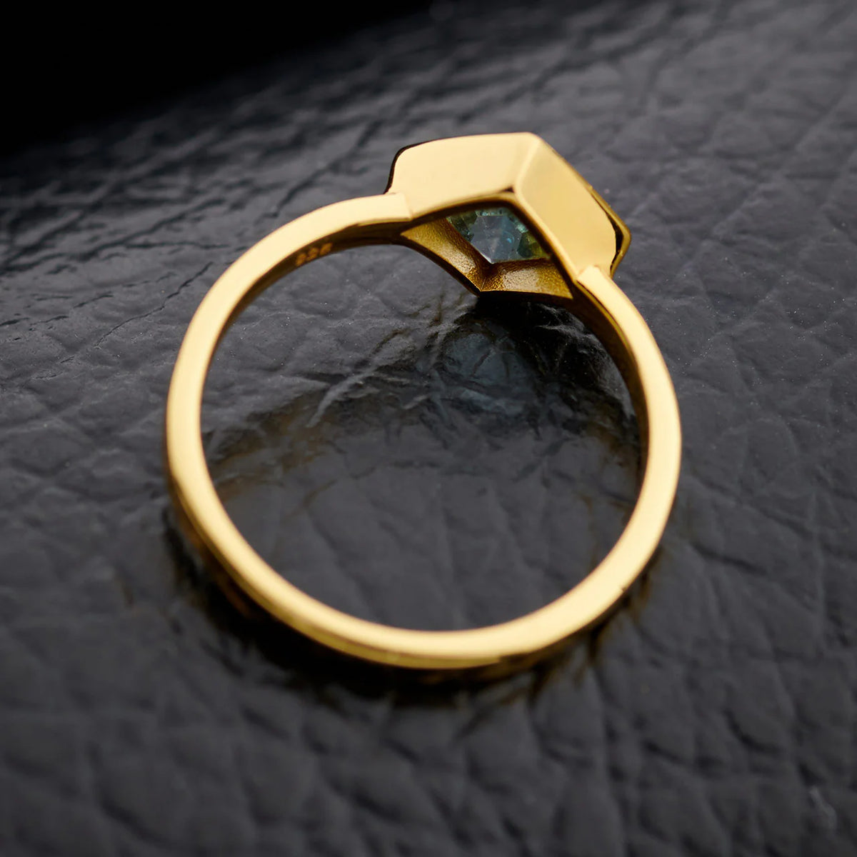 Blue Topaz 6X6 Everyday Gold Plated Ring