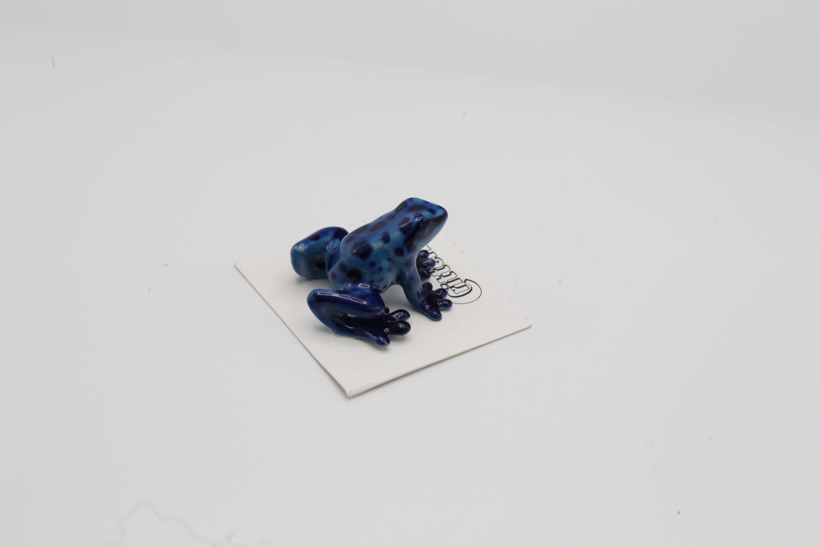 Sapphire Blue Dart Frog Porcelain Miniature
