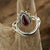 Garnet Halo Sterling Silver Ring