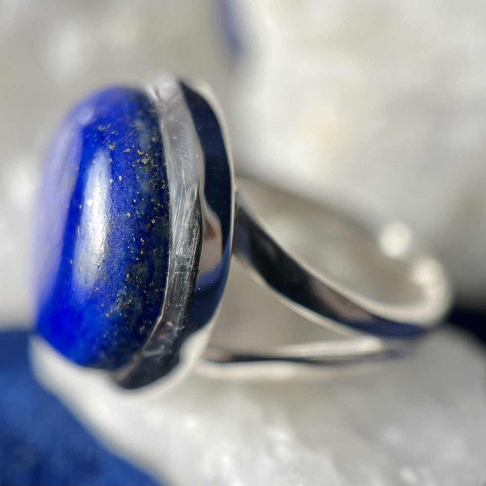Vibrant Lapis Lazuli Sterling Silver Ring