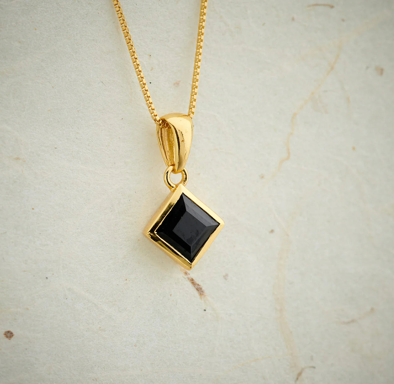 Black Spinel Everyday Gold Pendant