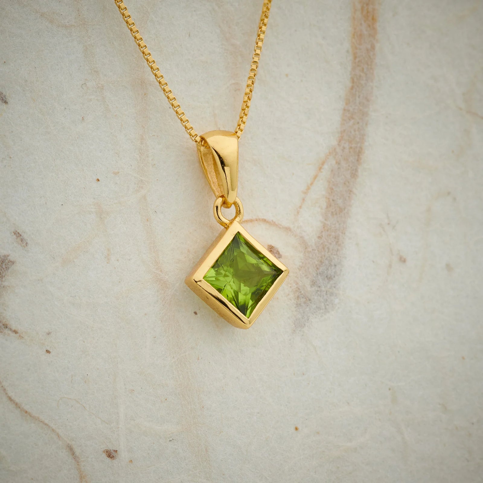 Peridot Everyday Gold Plated Pendant