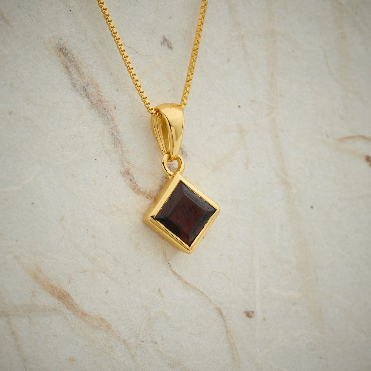 Garnet Everyday Gold Plated Pendant