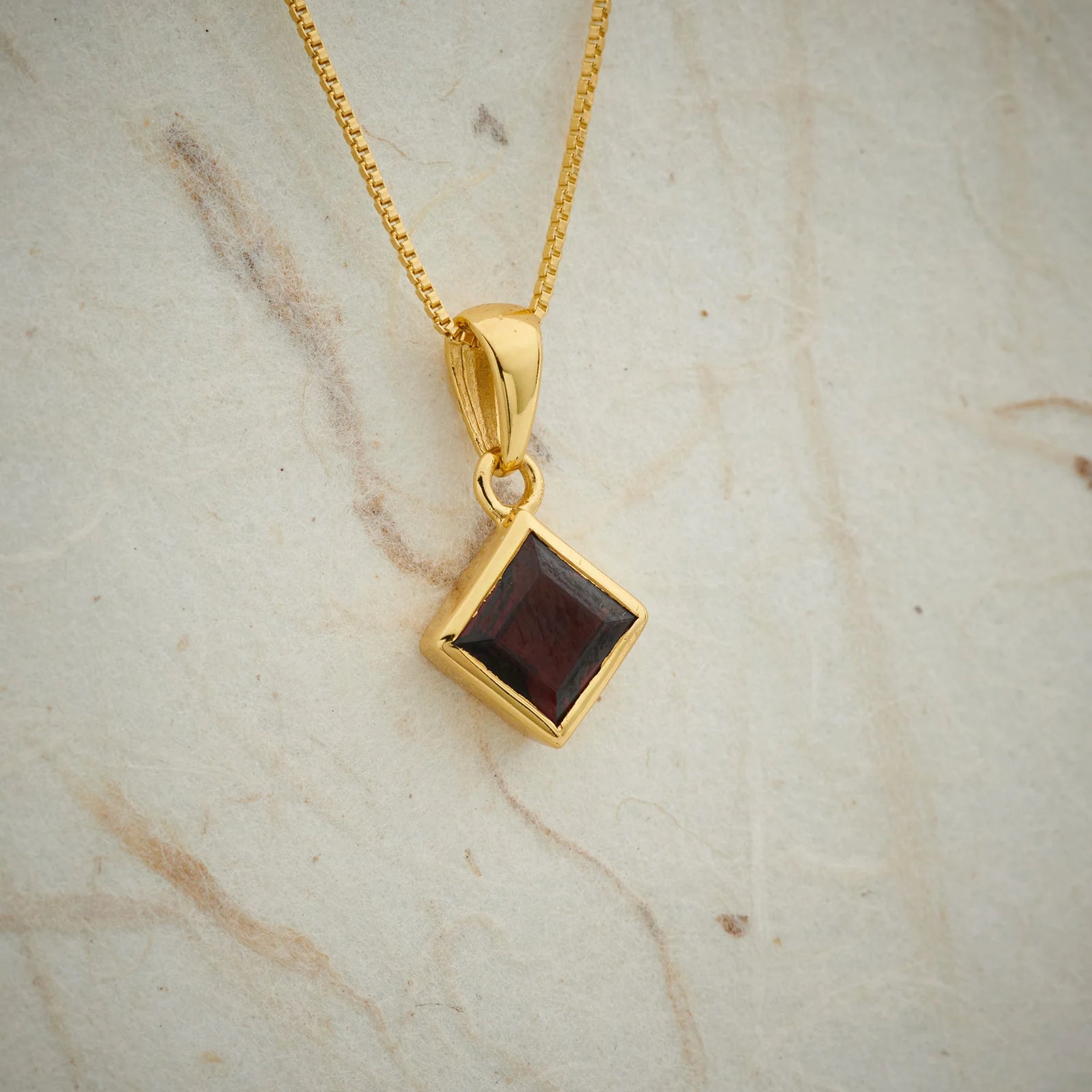 Garnet Everyday Gold Plated Pendant