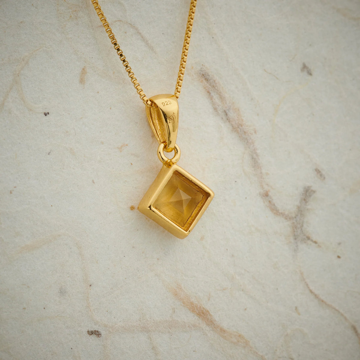 Citrine Everyday Gold Plated Pendant