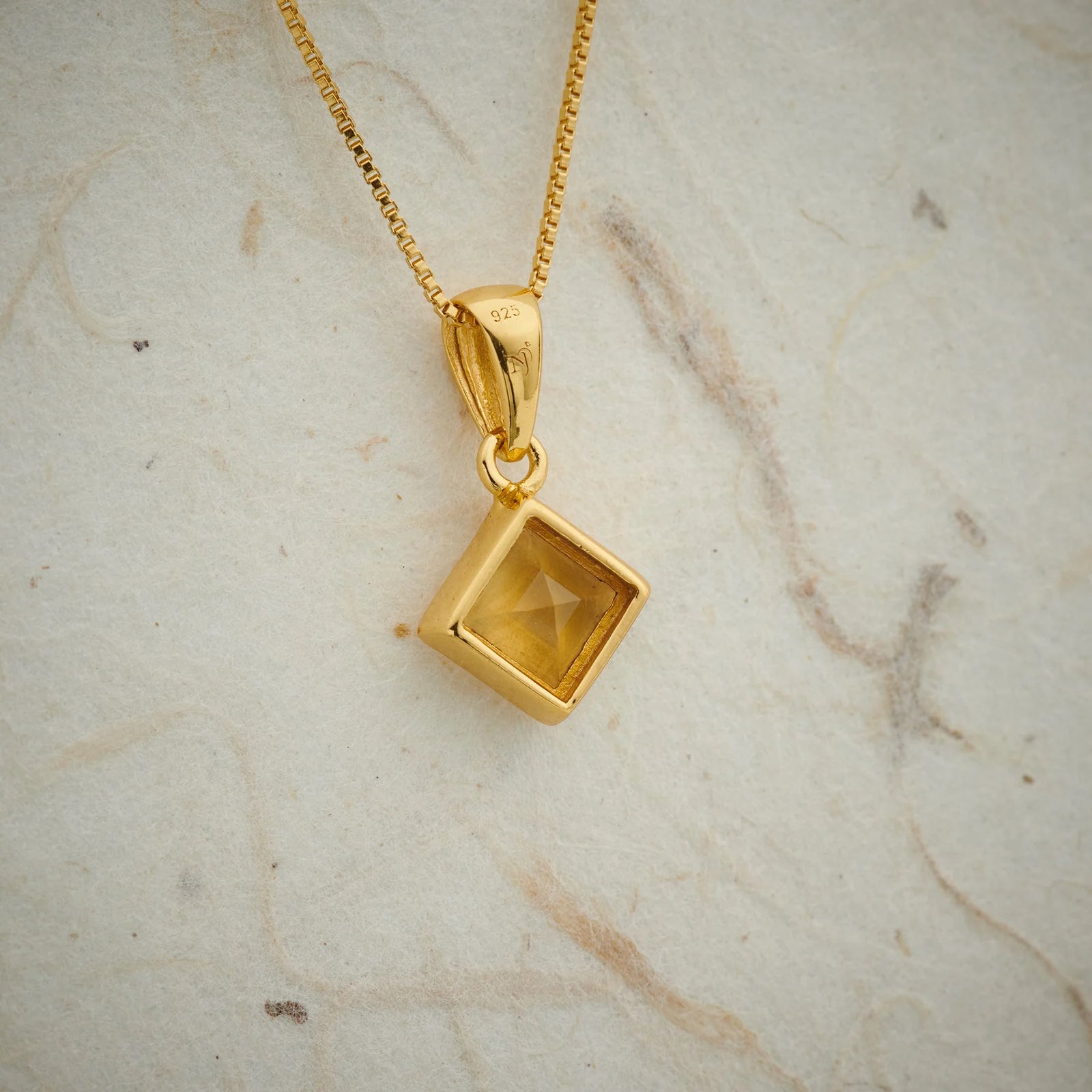 Citrine Everyday Gold Plated Pendant