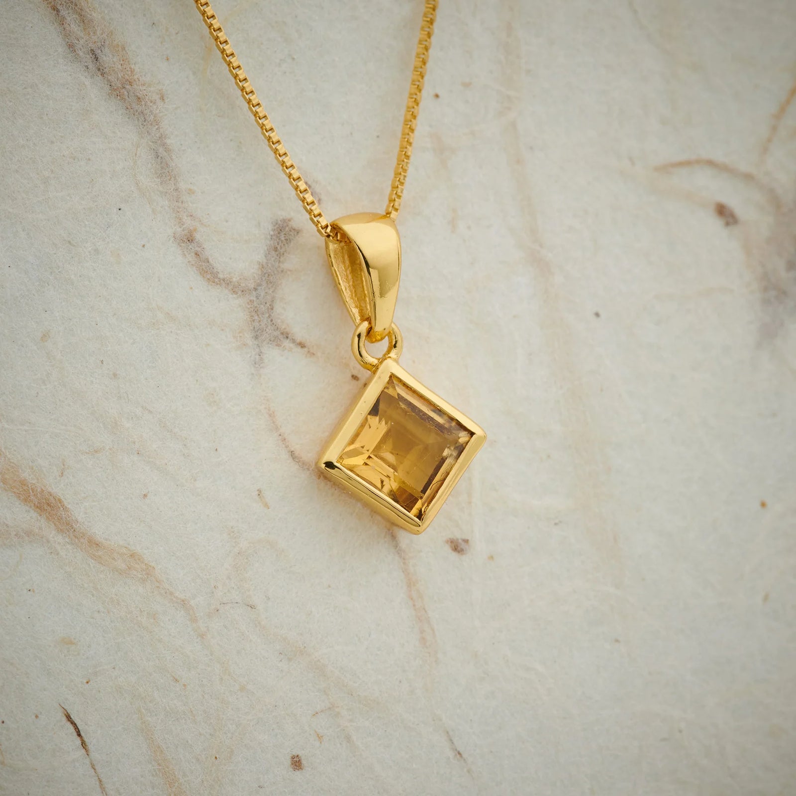 Citrine Everyday Gold Plated Pendant