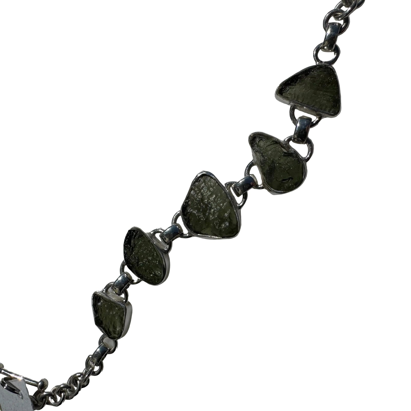 Moldavite Sterling Silver Bracelet