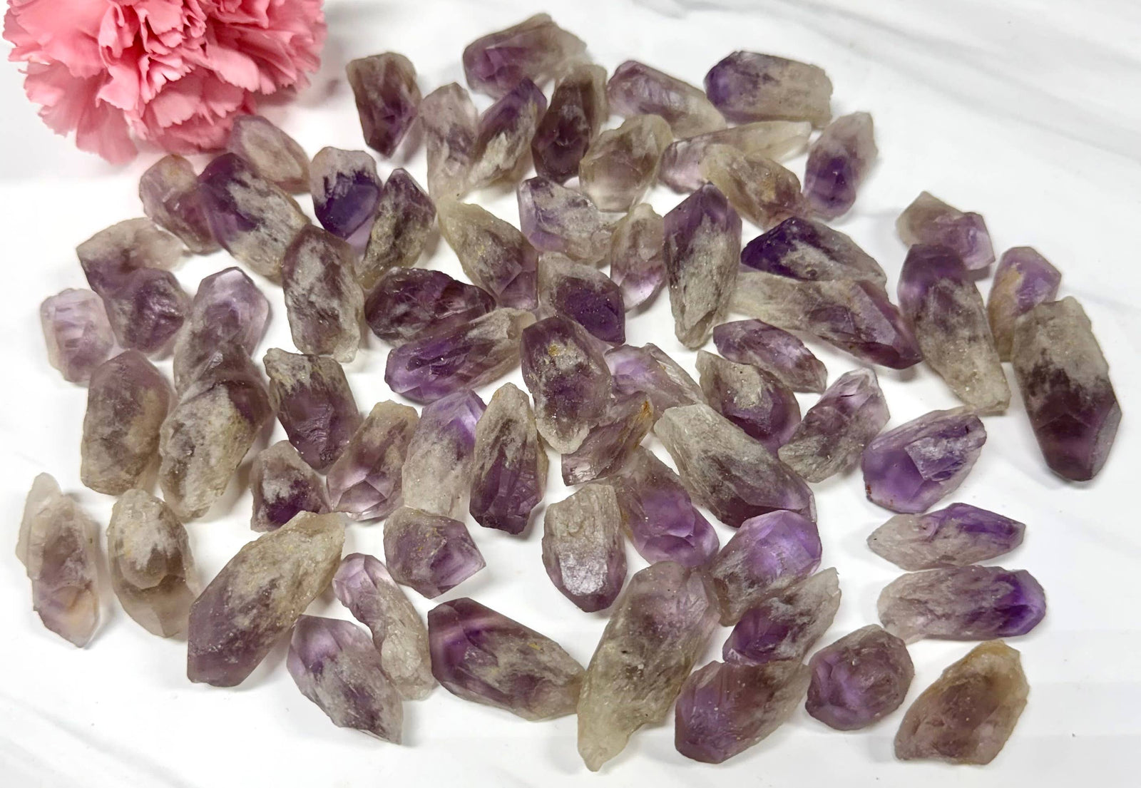 Natural Amethyst Phantom Quartz Crystal Point