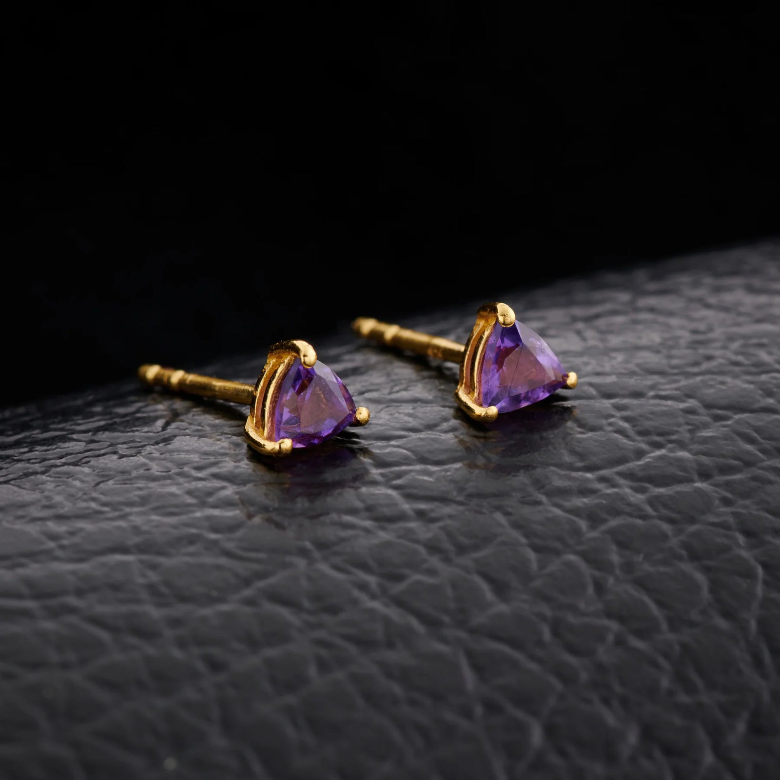 Amethyst Everyday Gold Stud Earrings