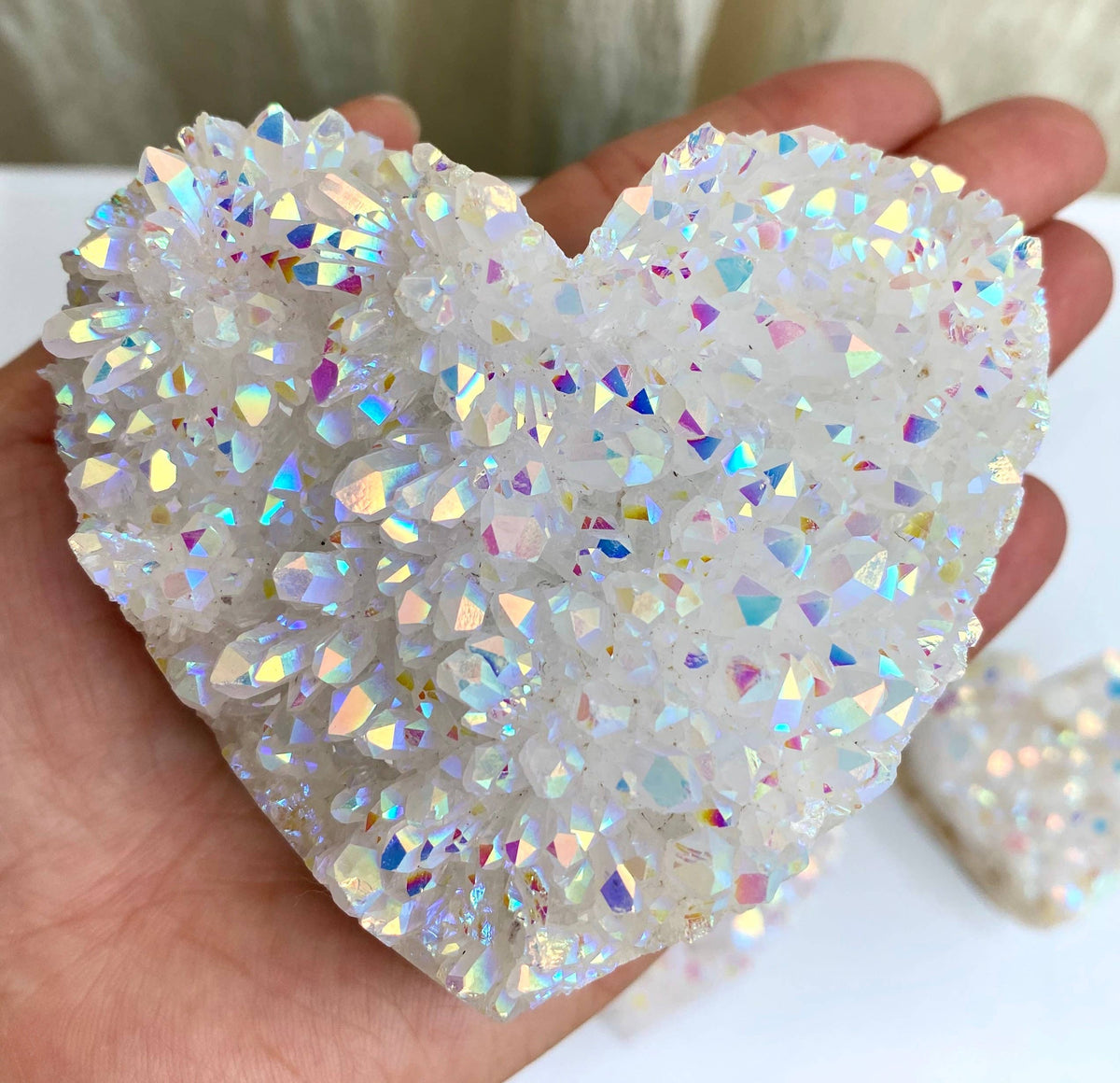 Angel Aura Quartz Cluster Crystal Heart
