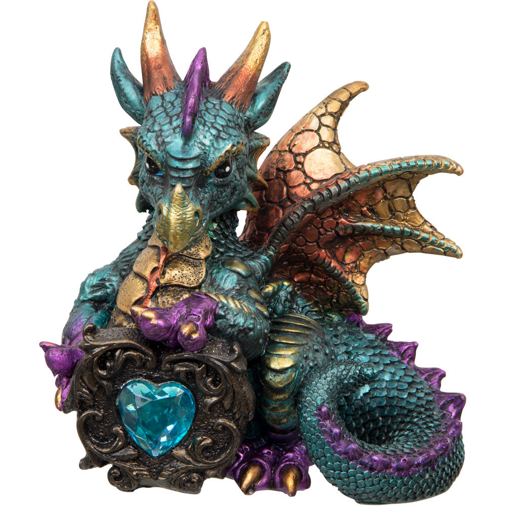 Baby Aqua Dragon Figurine w/ Gem