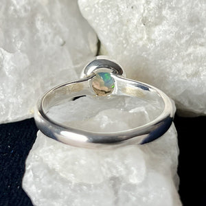 Faceted Ethiopian Opal Sterling Silver Ring