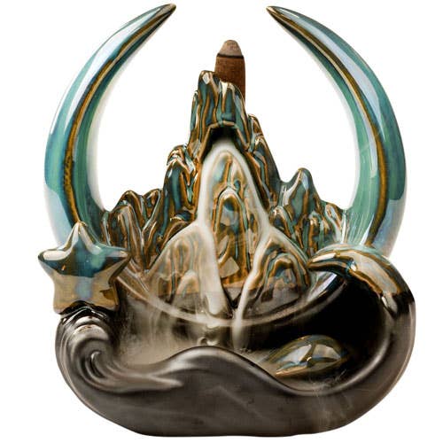 Mountain Scene Ceramic Backflow Incense Burner