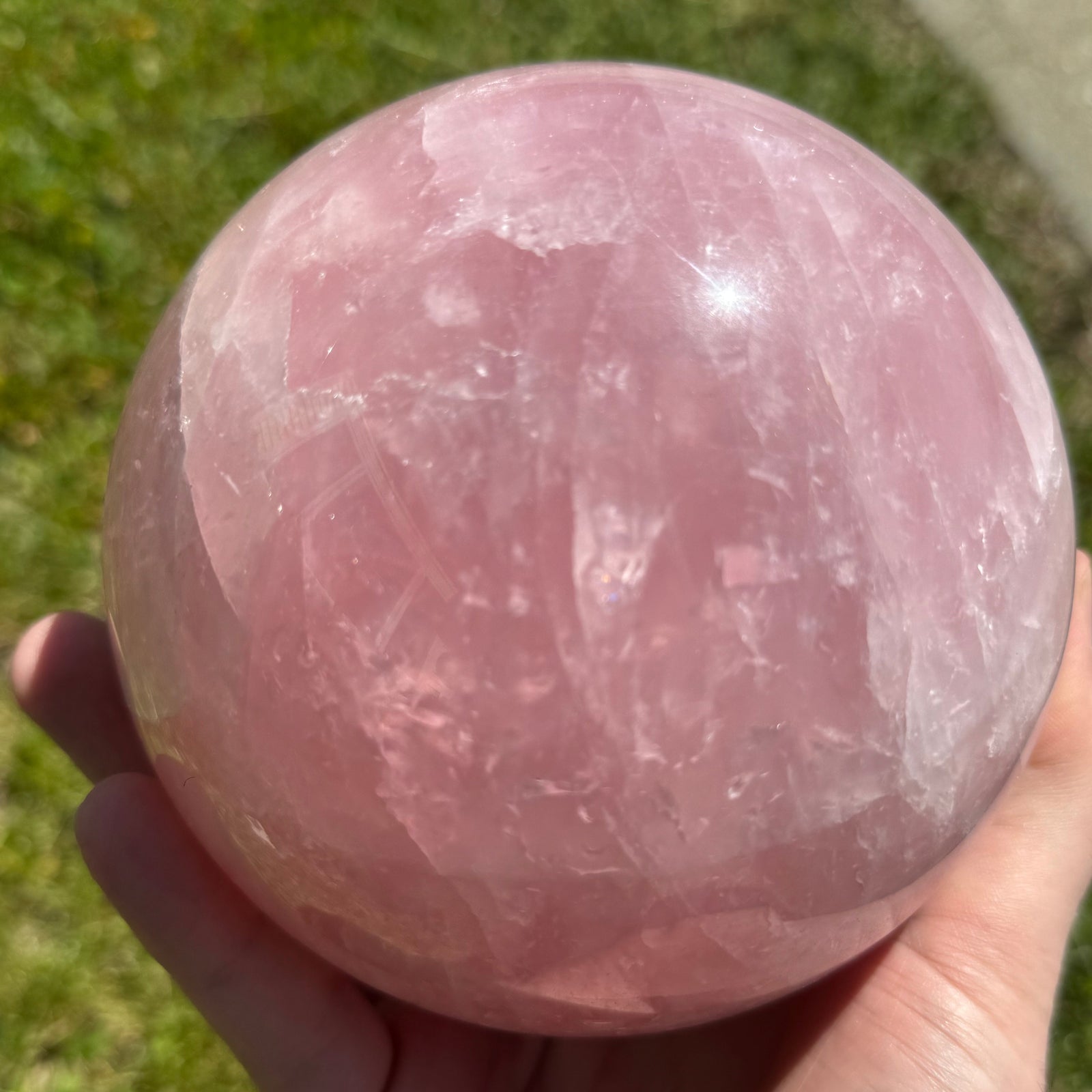 Large Rose Quartz Gemstone Sphere – Heart Healing & Unconditional Love