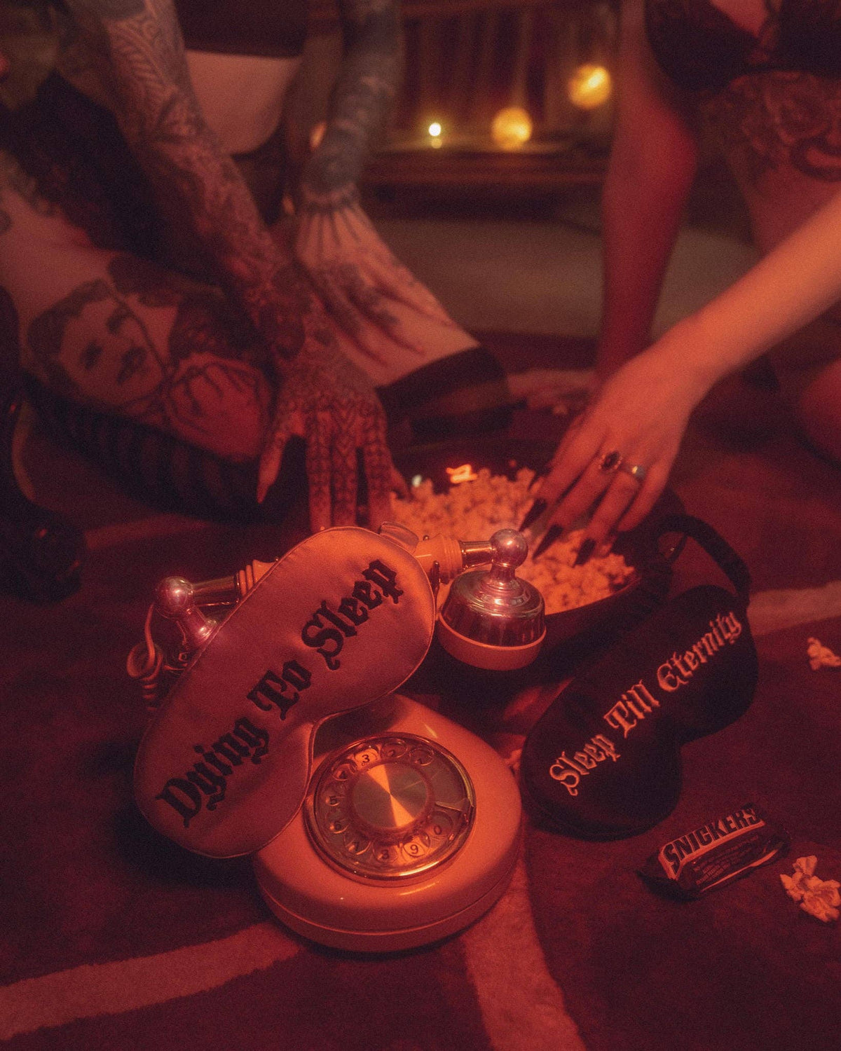 Sleep Till Eternity | Silk Sleep Mask: Deathly [Tired] Black