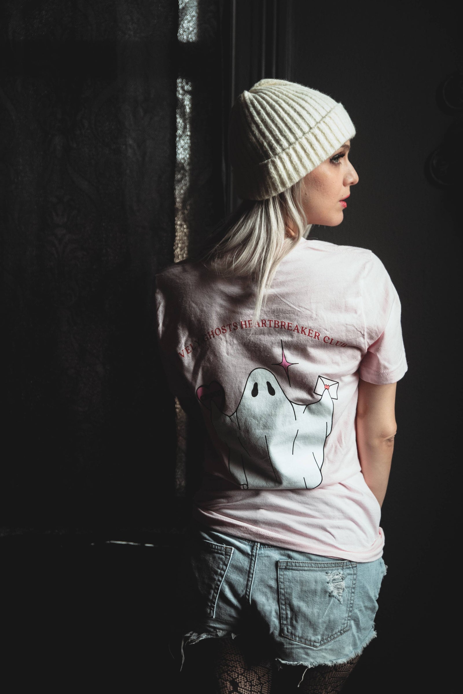 Ghost White | Ghostie Embroidered & Reversible Knit Beanie