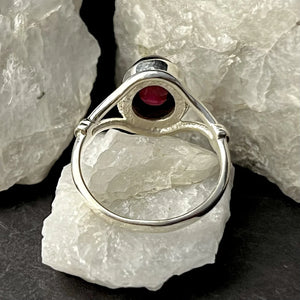 Delightful Garnet Sterling Silver Ring