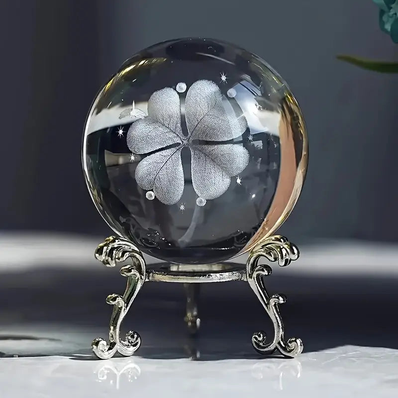 Clear Glass Sphere with Engraved Image