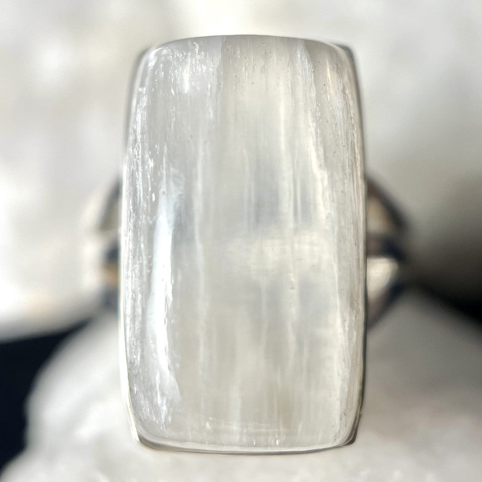 Selenite Sterling Silver Ring