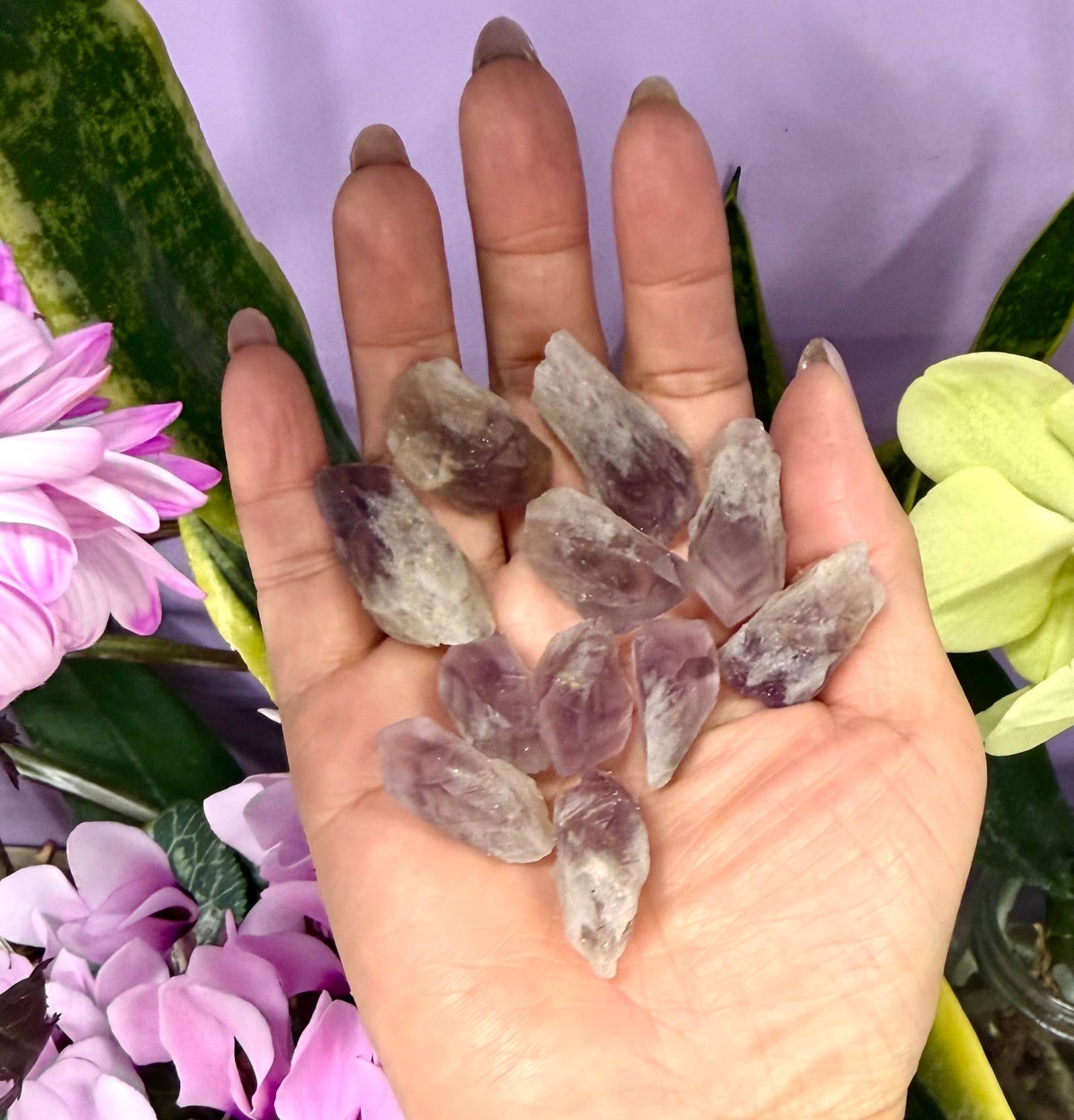 Natural Amethyst Phantom Quartz Crystal Point