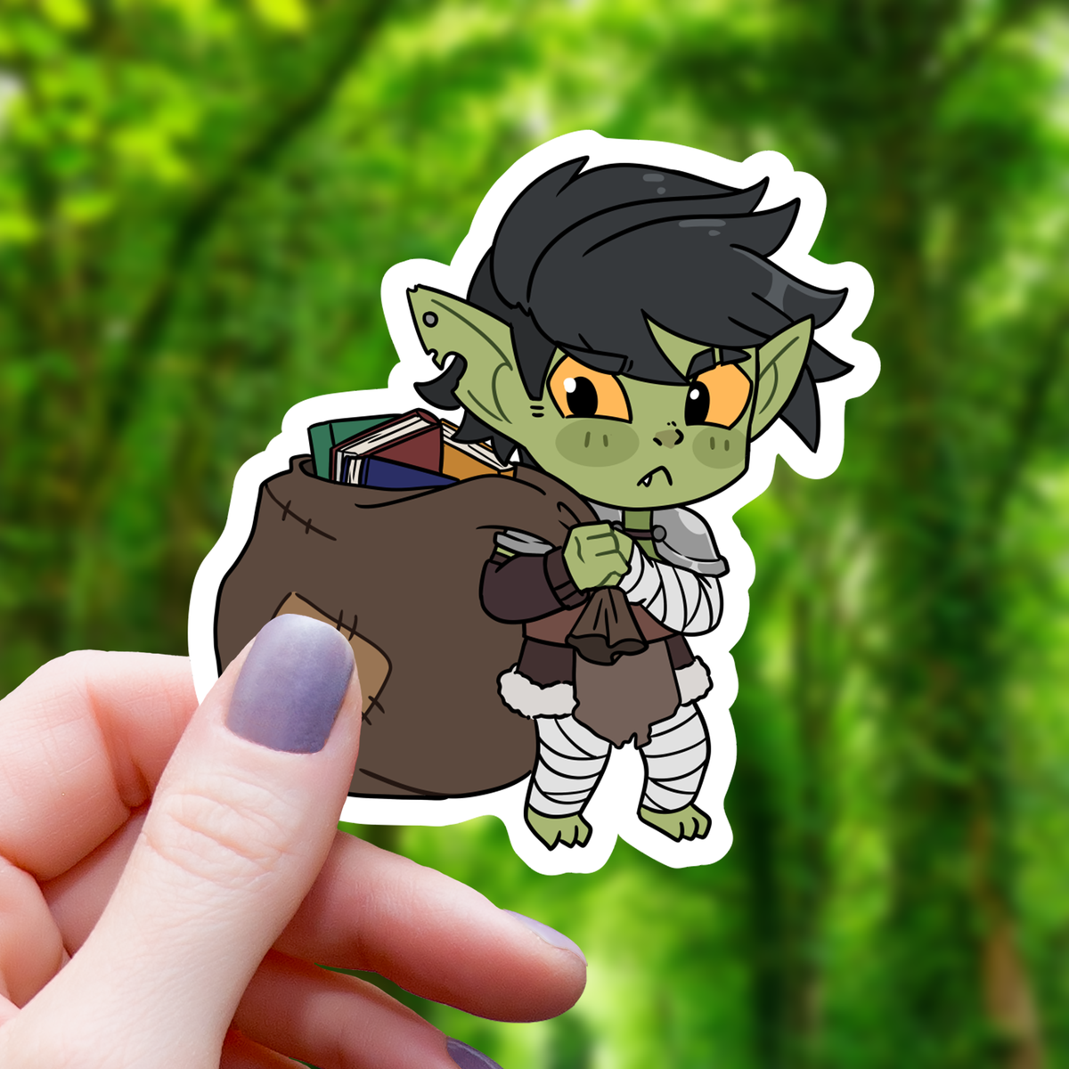 Book Goblin With Hoard Sticker-3"