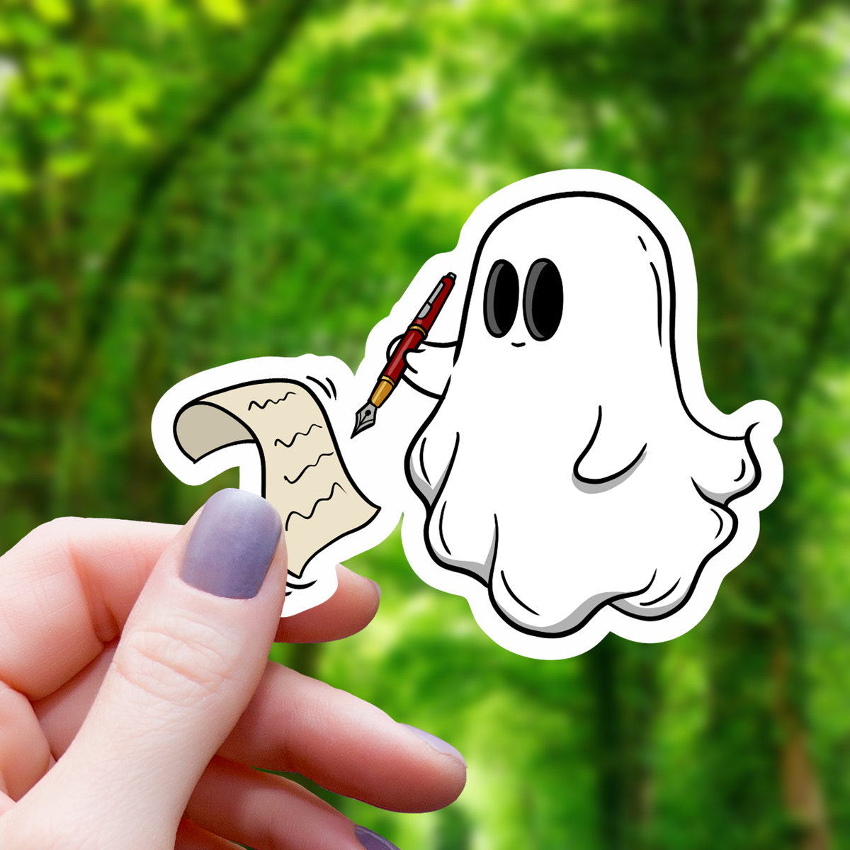 Ghost Writer Funny Sticker - 3"