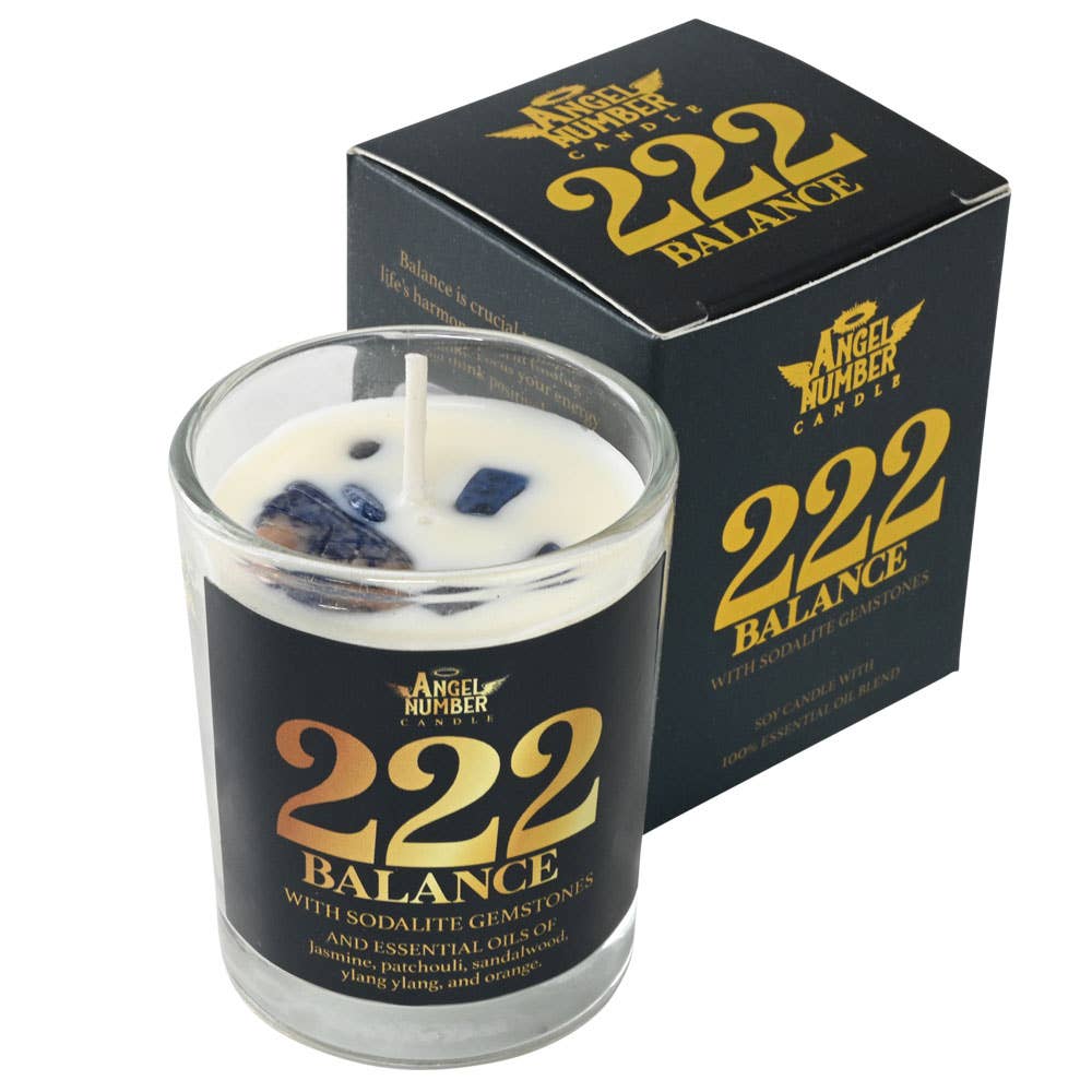 Angel Number Candle  with 100% Essential Oils and Gemstones