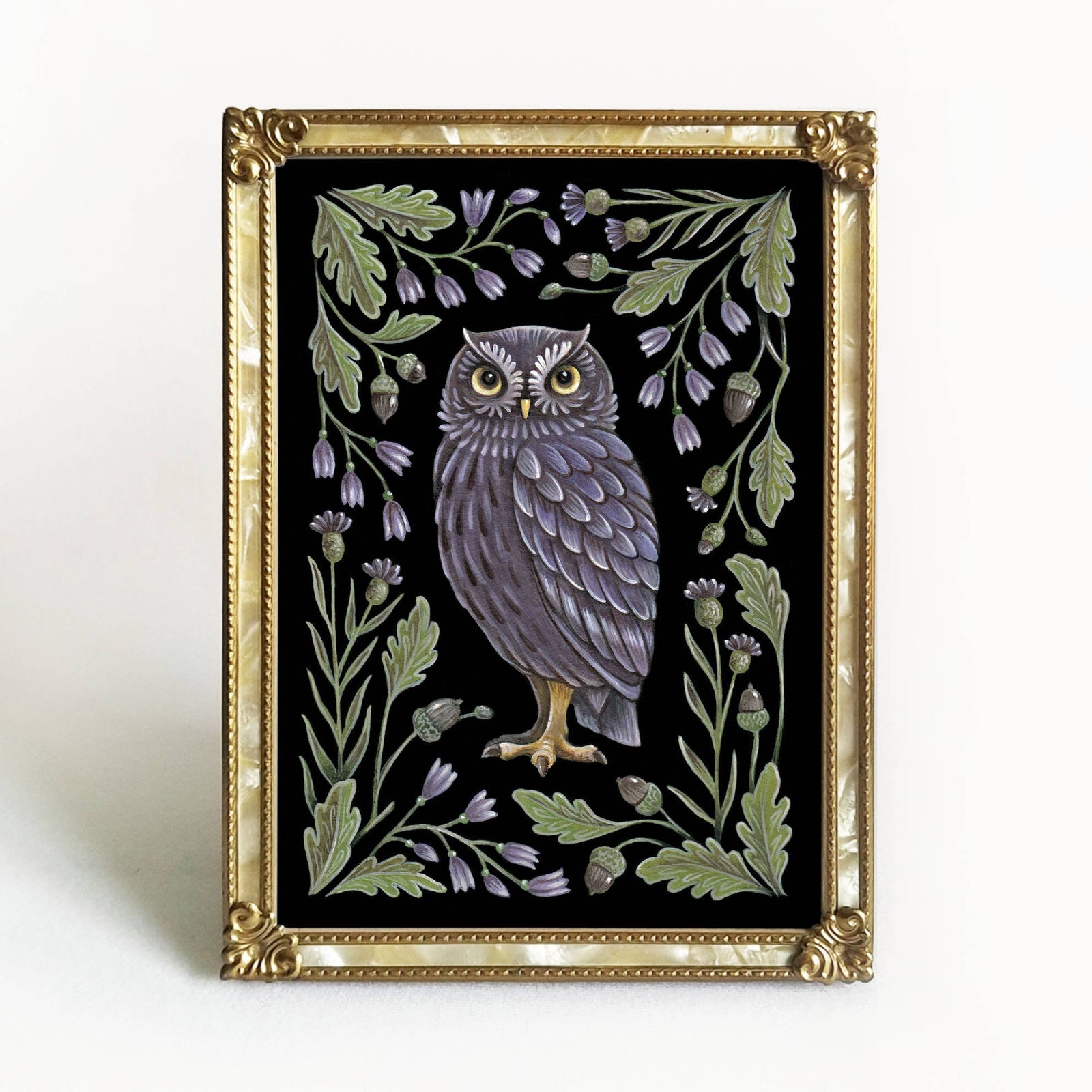 Owl Art Print Folk Decor Print