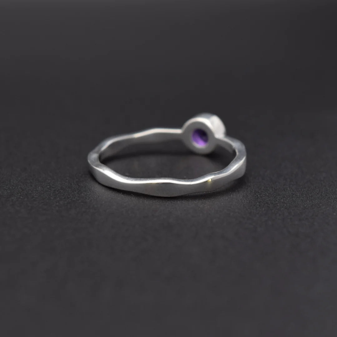Amethyst Wavy Ring | Silvaria Fine Silver Gemstone Ring