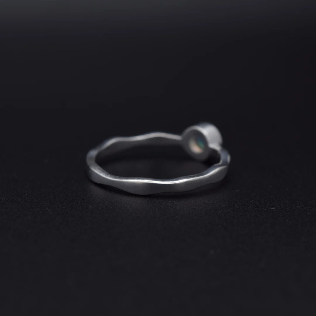 Ethiopian Opal Wavy Ring | Silvaria Fine Silver Gemstone Ring