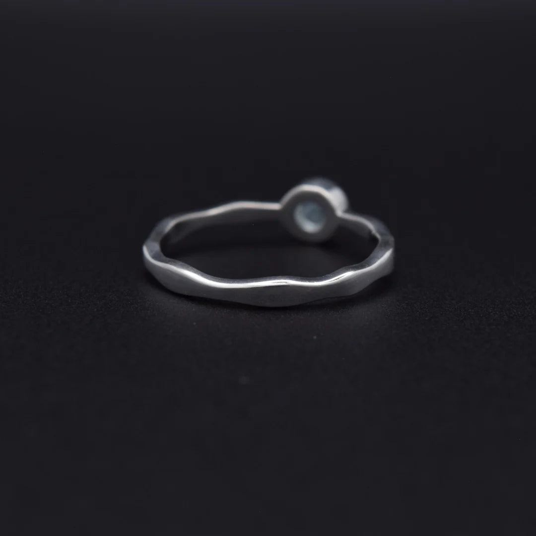 Aquamarine Wavy Ring | Silvaria Fine Silver Gemstone Ring
