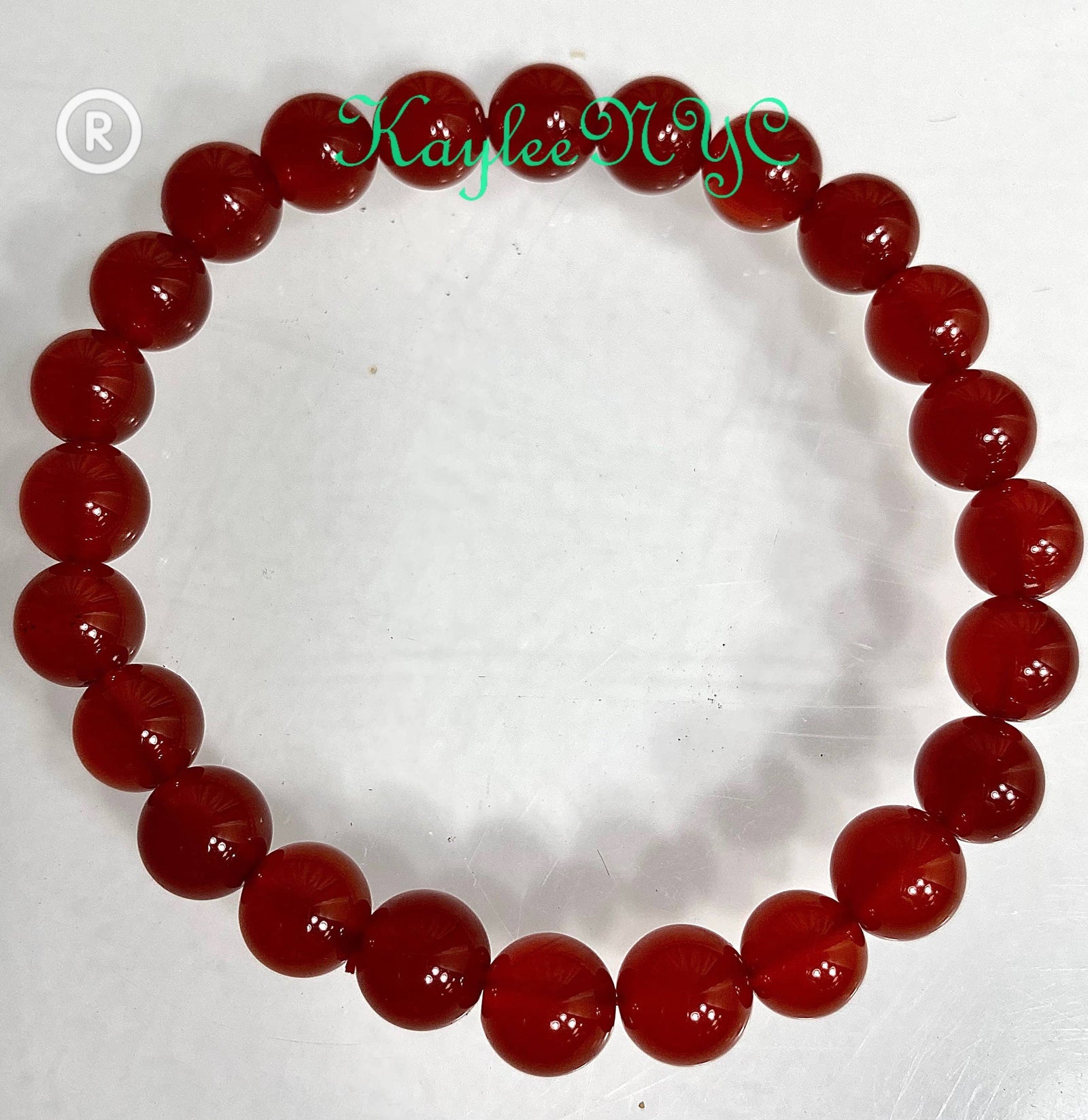 Carnelian 8mm 7.5” Crystal Healing Stretch Bracelet