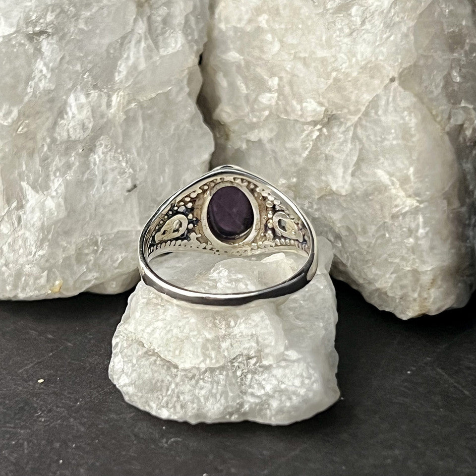 Classy Amethyst Sterling Silver Ring